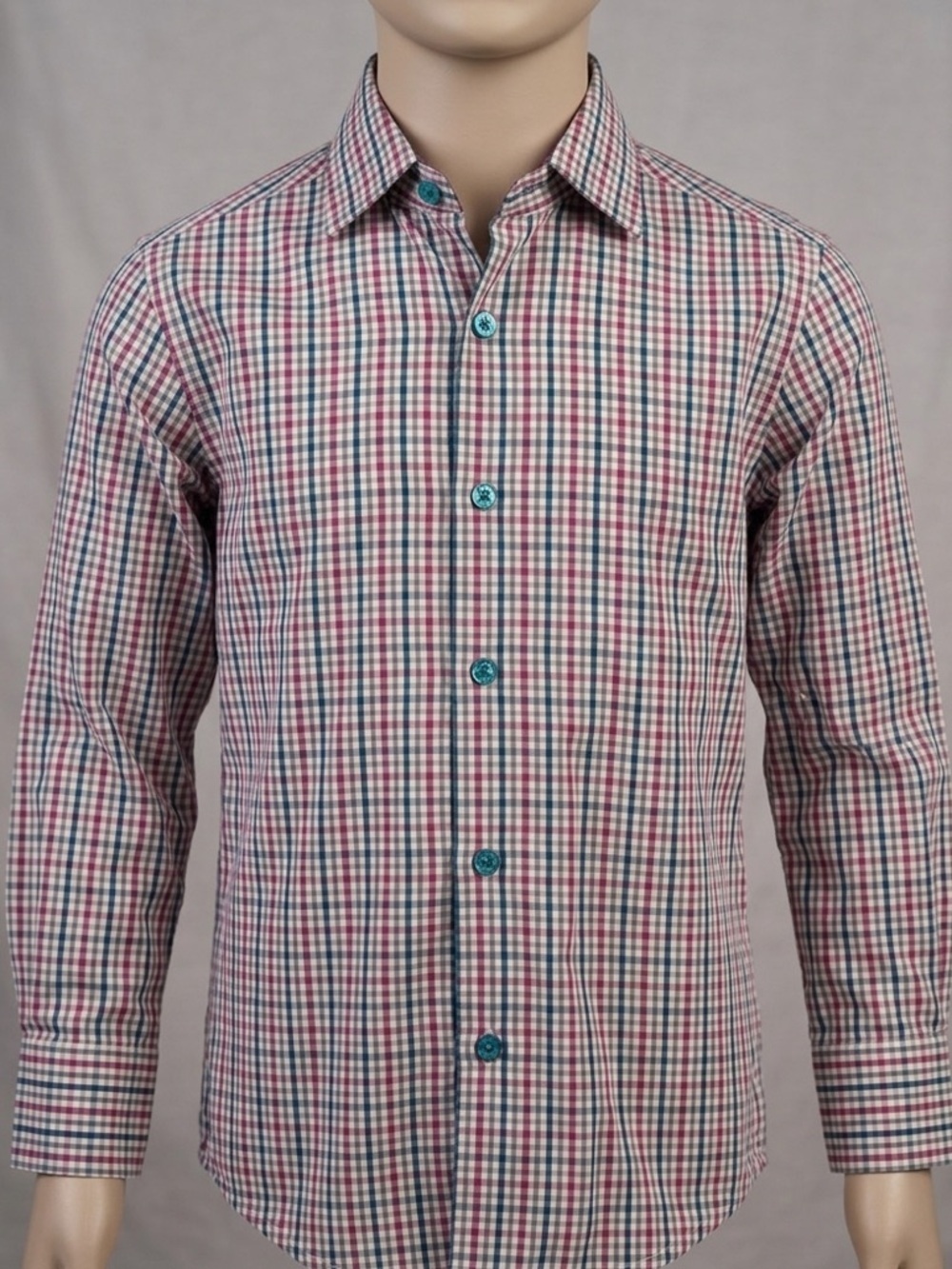 Ike Behar Boys Checked plaid Button-Down Shirt in Blue & Red size small / 8